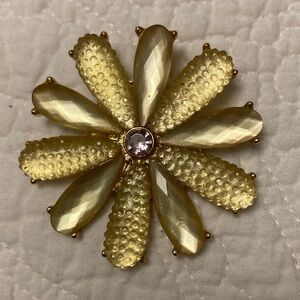 Elegant Gold and Mauve Sunflower Pendant Made in Italy